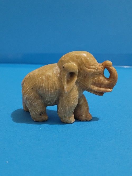 Vintage Soapstone Carved Elephant Figurine/ Sculpture - China - Collectable.