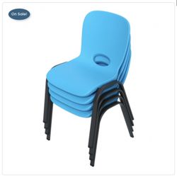 3 Stackable Kids Chairs- Dark Blue