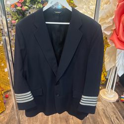 Vtg American Airlines Pilots (Captain) Navy Uniform Jacket 42L See photos #1371
