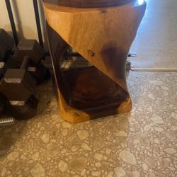 Hand Carved Açaí Tree Table/stool