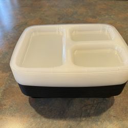 Set Of 10 Divided Food Storage Containers 