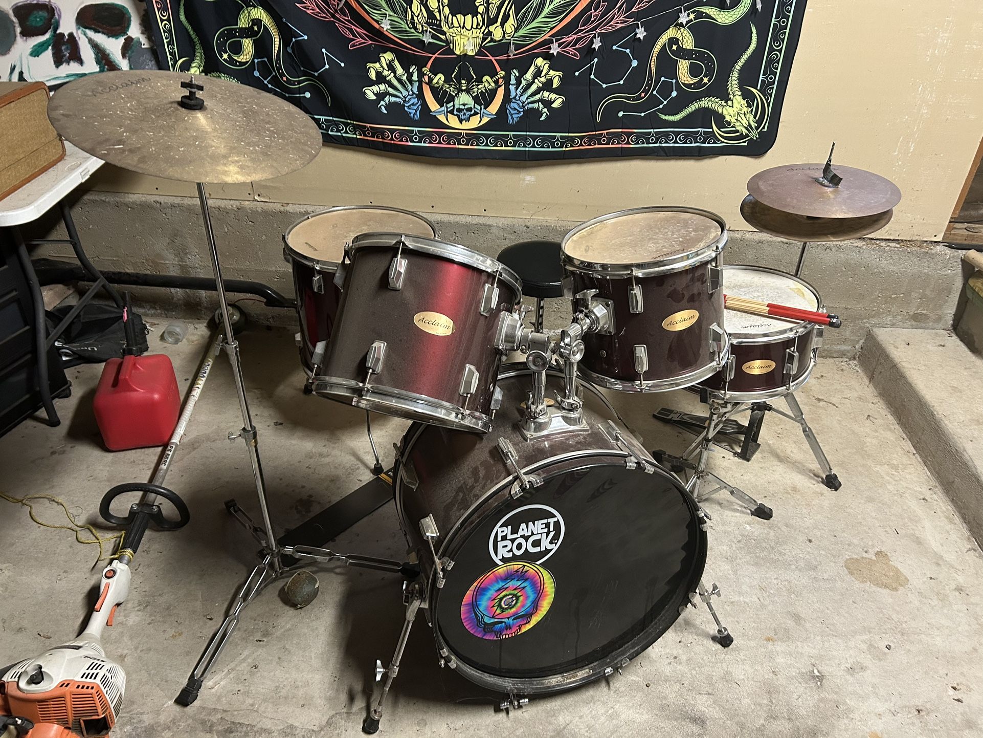 Drum Set. Card Table