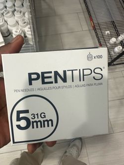 PENTIPS Pen Needles 31G 5mm - 100 Count - New Sealed