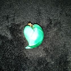 Vintage Malachite Heart Pendant 