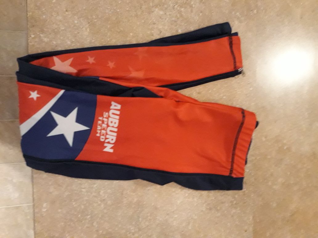 Inline speed skating kids red white and blue zip-up pants size 16