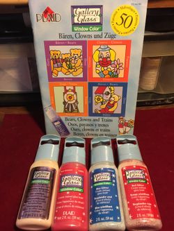 Gallery glass paints and pattern book clowns, trains, bears