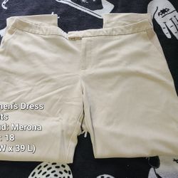 Cream Colored Women's Dress Plants | Merona |
Size 18 | 20 W X 39 L |