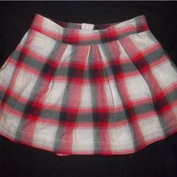Gap Kids Girls size 7 Red Plaid Check Adjustable Waist Skirt