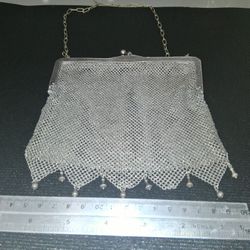 Antique German Silver Chain Mesh Purse