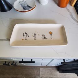 2017 Rae Dunn Halloween Skeleton Ceramic Serving Tray