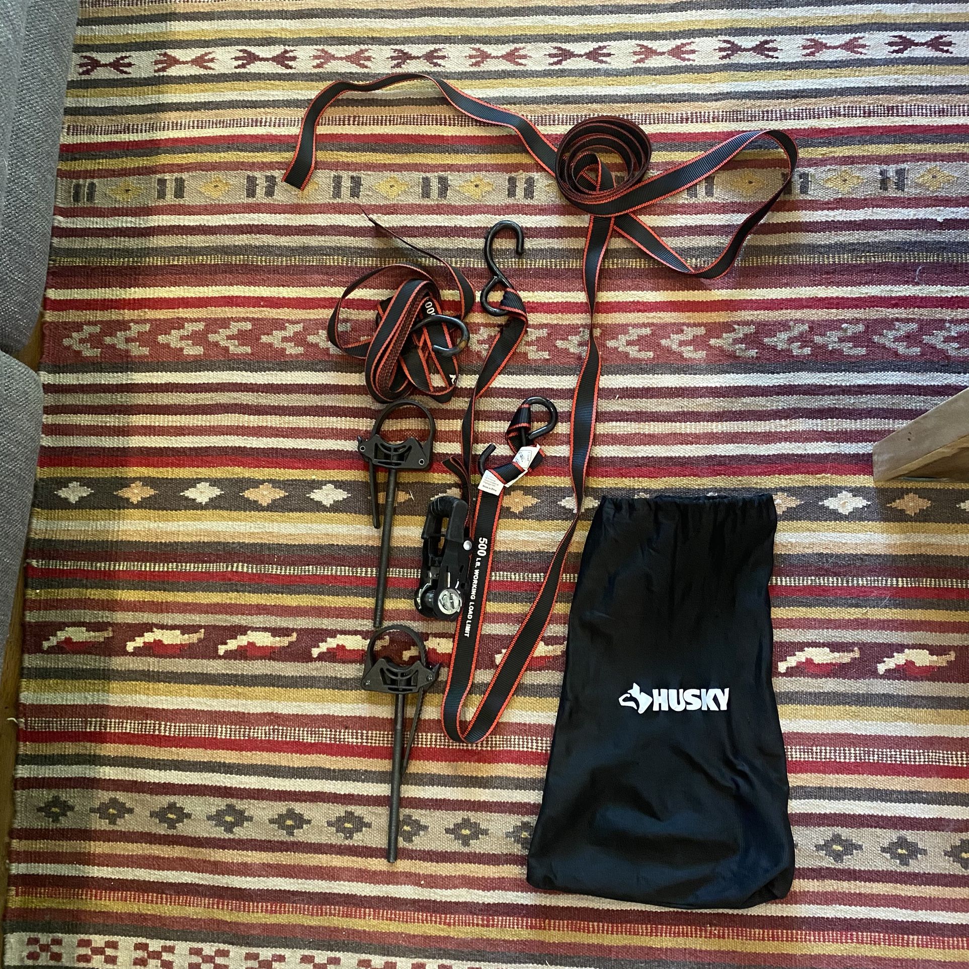 Husky ratchet tie down straps set of 2 with bag