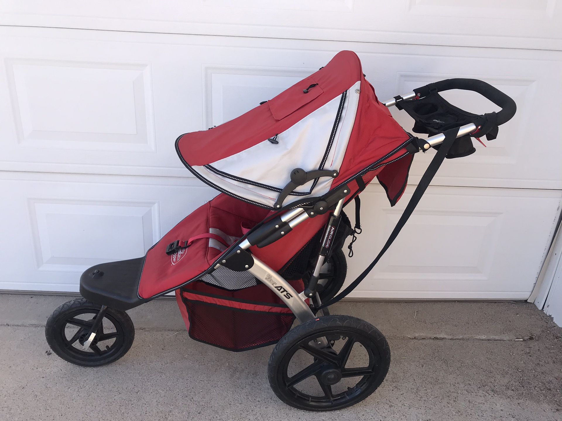Baby Jogger ATS- All Terrain Swivel Stroller - Silver/Red