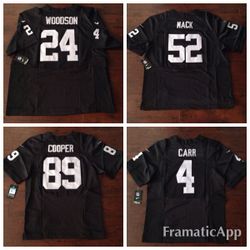Raiders stitched elite jerseys size Small-4x. $70 each