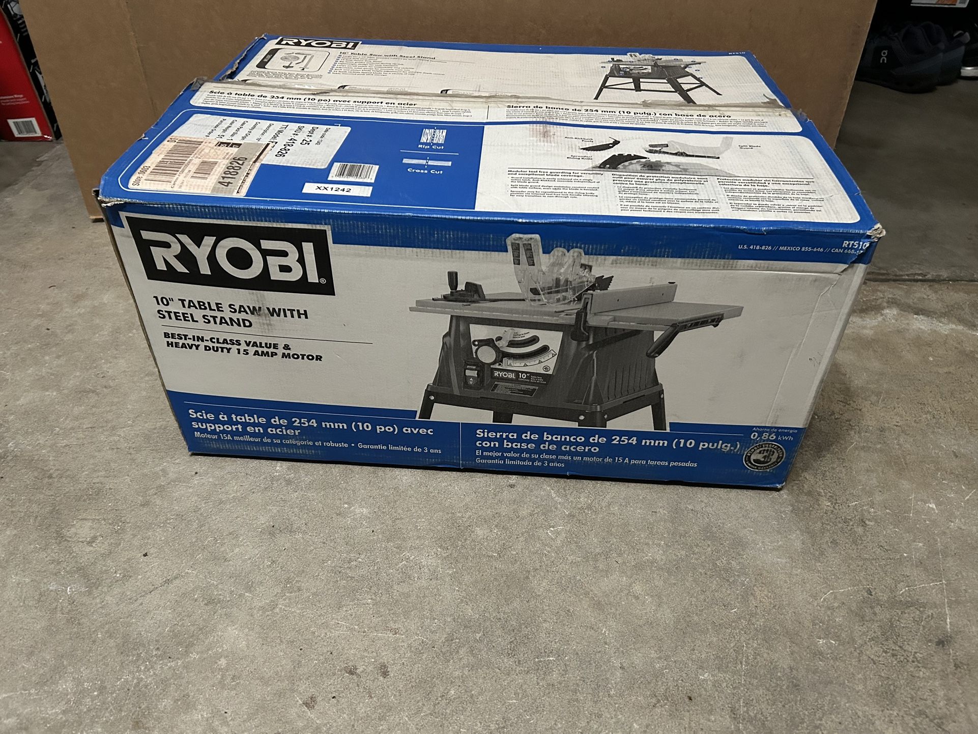 Ryobi 10 Inch Table Saw With Steel Stand