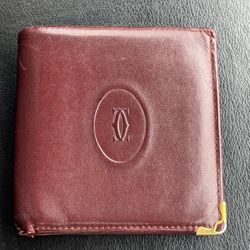 CARTIER Authentic Men’s Bi Fold Calf Skin Wallet 