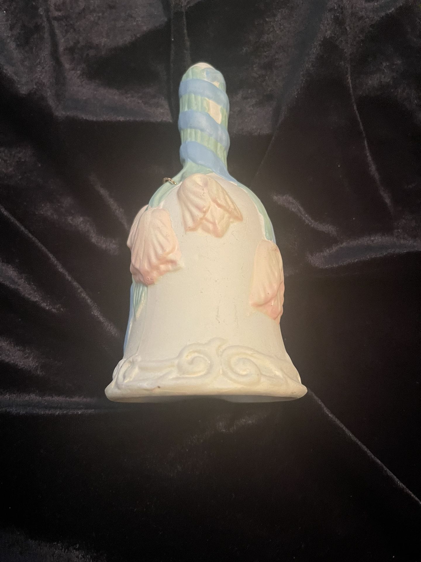Ceramic Blue & White Bell 6” High