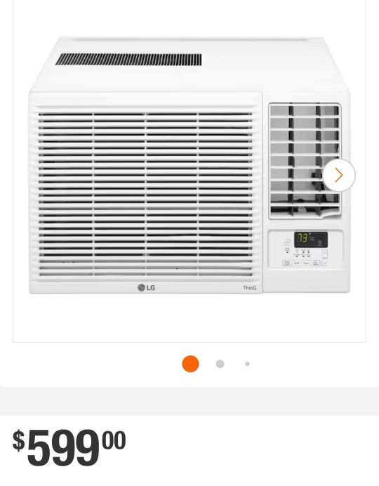LG
12,200 BTU 230/208V Window Air Conditioner Cools 570 Sq. Ft. with Heater, Wi-Fi Enabled and Dehumidifier in White