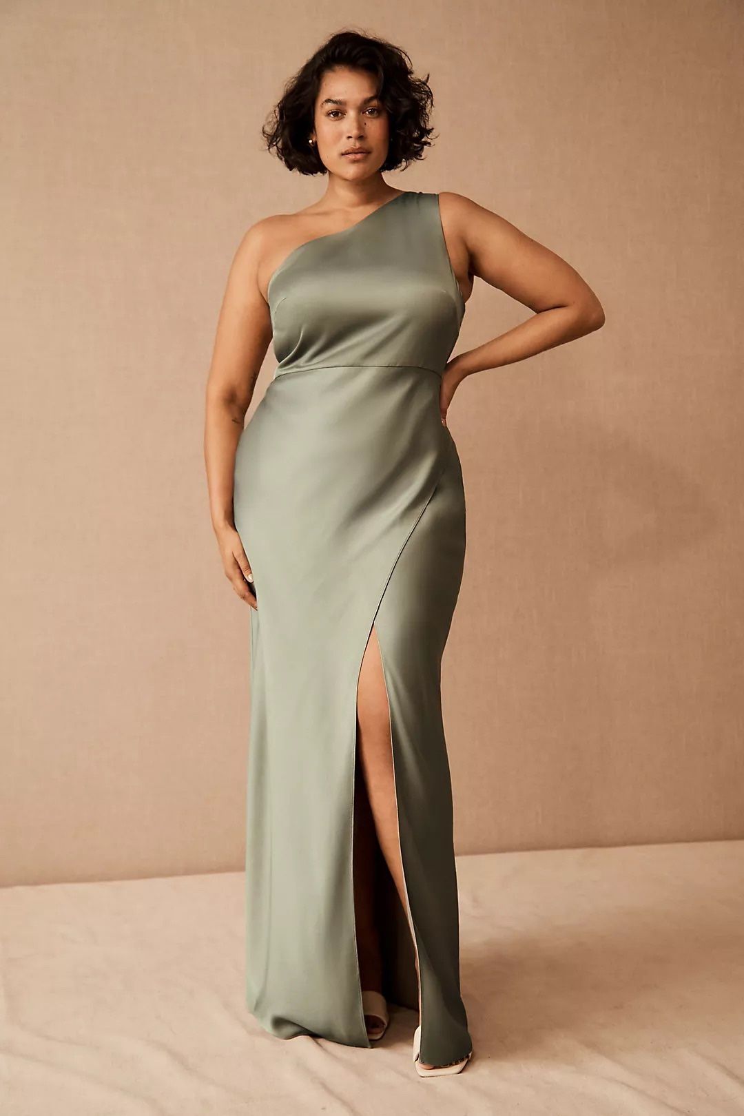 Moss BHLDN Bridesmaid One Shoulder Dress