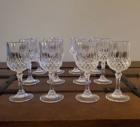 Cristal d’Arques Longchamp Cordial Glasses Vintage Crystal Liqueur Glasses France $9 each glass