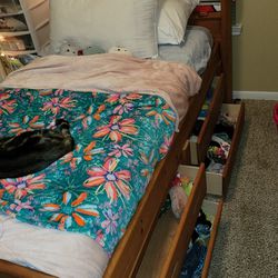 Twin Bed W/ Drawers & Shelf Open To Trades!