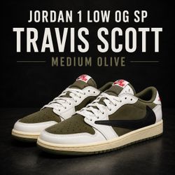 JORDAN 1 LOW OG TRAVIS SCOTT MEDIUM OLIVE