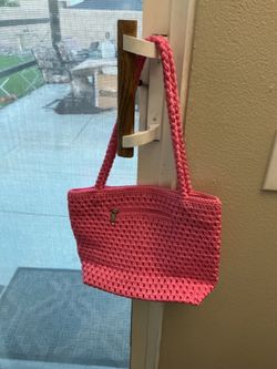 Pink Crochet Tote Bag like new