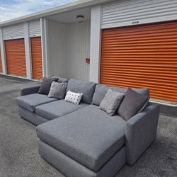 Grey Kevin Charles 2pc Sectional - FREE DELIVERY 