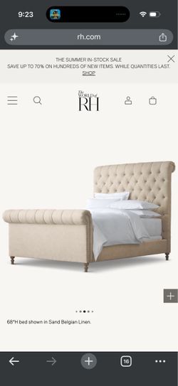 Restoration Hardware RH Queen Upholstered Bed