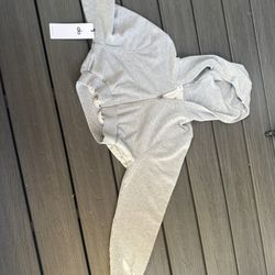 Alo cropped heather gray jacket 