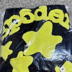Black And Yellow Sp5der Hoodie