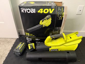 RYOBI 40V 120 MPH 550 CFM Cordless Battery Leaf Blower With 4.0 Ah Battery and Charger