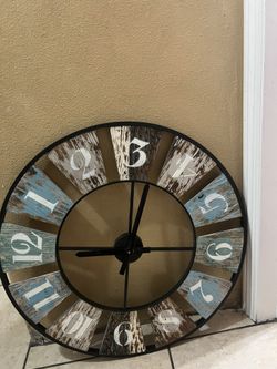 Distressed Wood Cutout Wall Clock