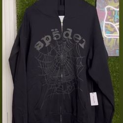 All Black Spider Hoodie (Zip Up) Size XL