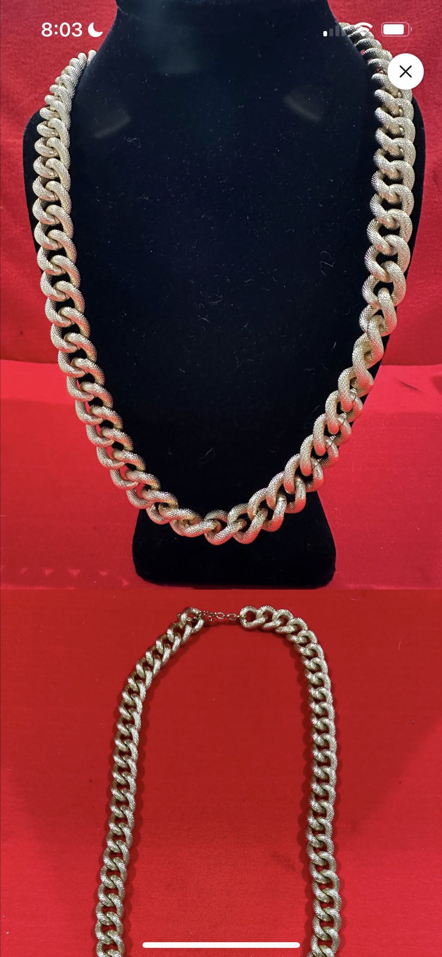 Vintage Avon Silver Chain And Bracelet 
