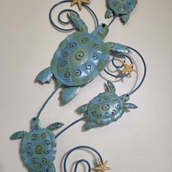 Decorative Metallic Sea Turtle Wall Art