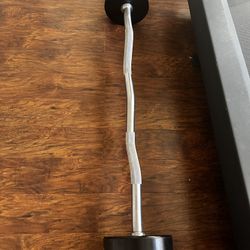 Titan 60lb Curved Curl Barbell Weightlifting 
