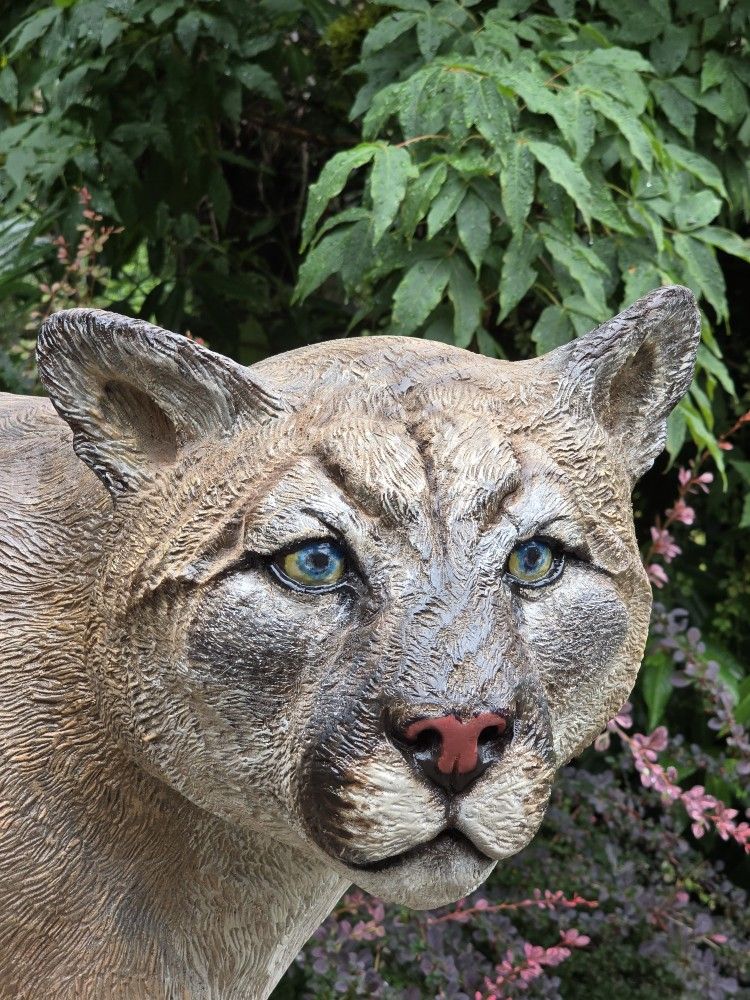 Mountain Lion Wood Carving Puma Cougar