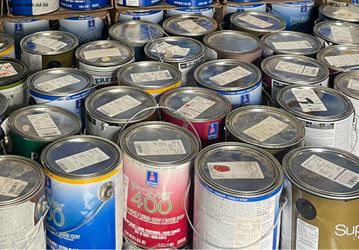 Quality paint  in blue, beige, off white, yellow and many more. (White is not available) $10 per gallon.