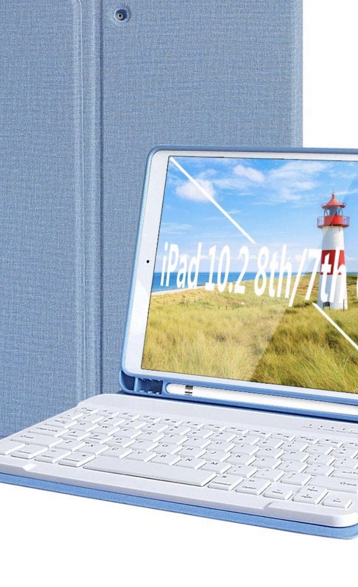 iPad 8th Generation Case with Keyboard iPad 8th Generation 2020 7th Gen 2019 Keyboard Case with Pencil Holder Detachable Bluetooth Keyboard for iPad 8