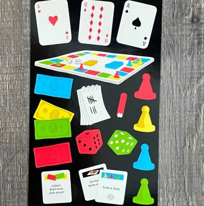 New Game Night Scrapbook Sticker Sheet