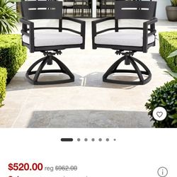 Patio Swivel Chairs with Tapered Feet and Cushions (Set of 2) $250 Cash price worth over $500 + Even more Special deal if you buy 2 sets 😀