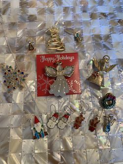 Holidays brooch necklace pins & earrings