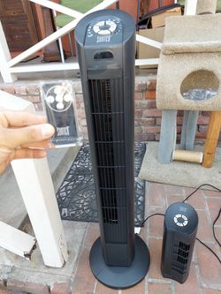 Sunter 40” Tower Fan AND Small Desk Fan COMBO WITH REMOTE AND OSCILLATES