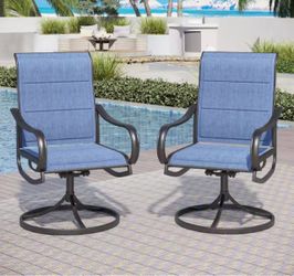 Metal Outdoor Dining Chair with Curve Arms Set of 2