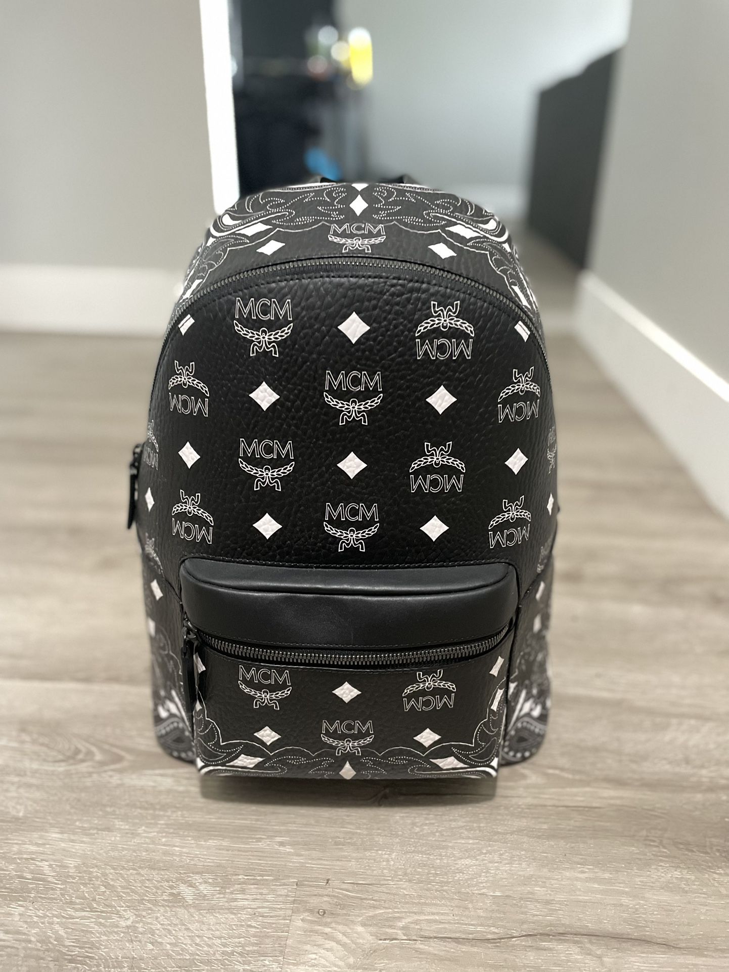 Black Mcm Stark Bandana Backpack 