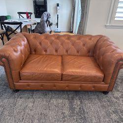 73” Long Leather Sofa 