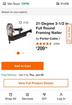 Porter Cable 21* Framing Gun Nailer
