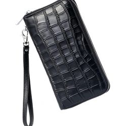 Brand new Womens Wallets Large Capacity RFID Blocking Genuine Leather Wallet for Women Zip Clutch Card Holder with Wristlet