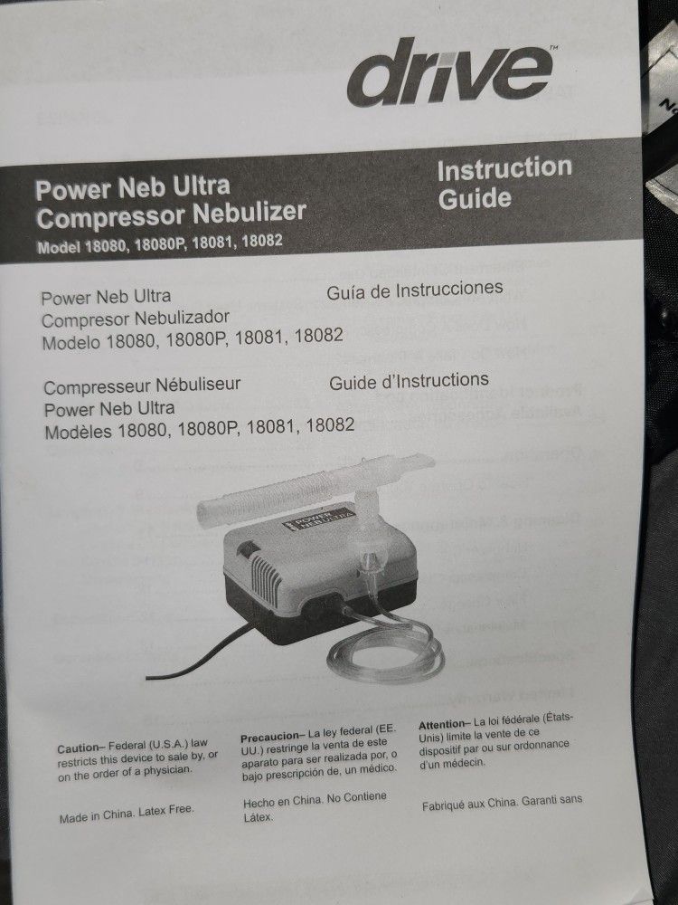 New Power Neb Ultra Compressor Nebulizer Model 18080 and 2 Used Blood Pressure Cuffs