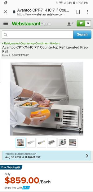 Avantco Cpt 71 Hc 71 Countertop Refrigerated Prep Rail W Sneeze